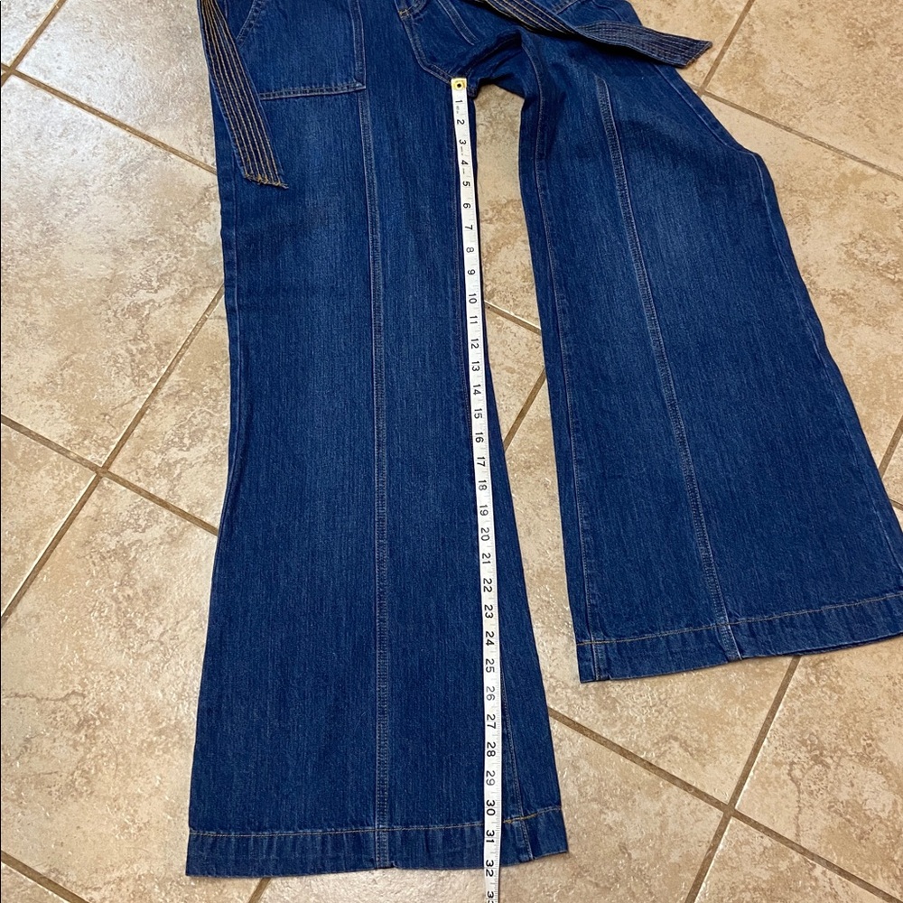 Gianni Bini High Rise Denim Jeans Wide Leg with Belt - Picture 7 of 9